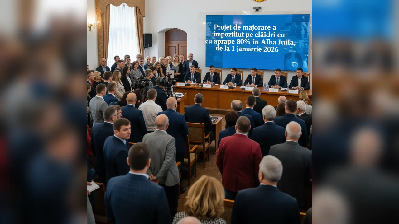 Proiect de creștere cu aproape 80% a valorii impozabile pentru clădiri în Alba Iulia, propus din 2026