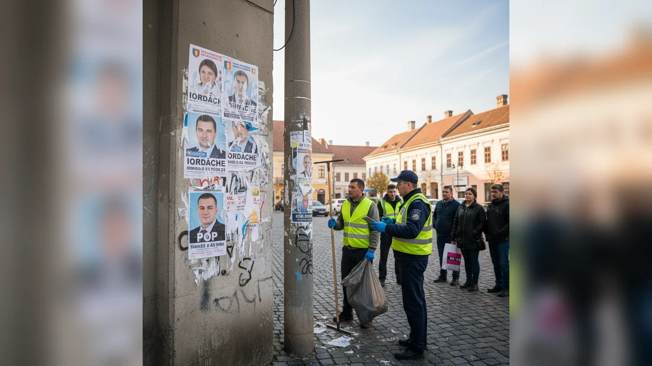 Proiect la Alba Iulia pentru sancționarea afișelor electorale lăsate pe panouri