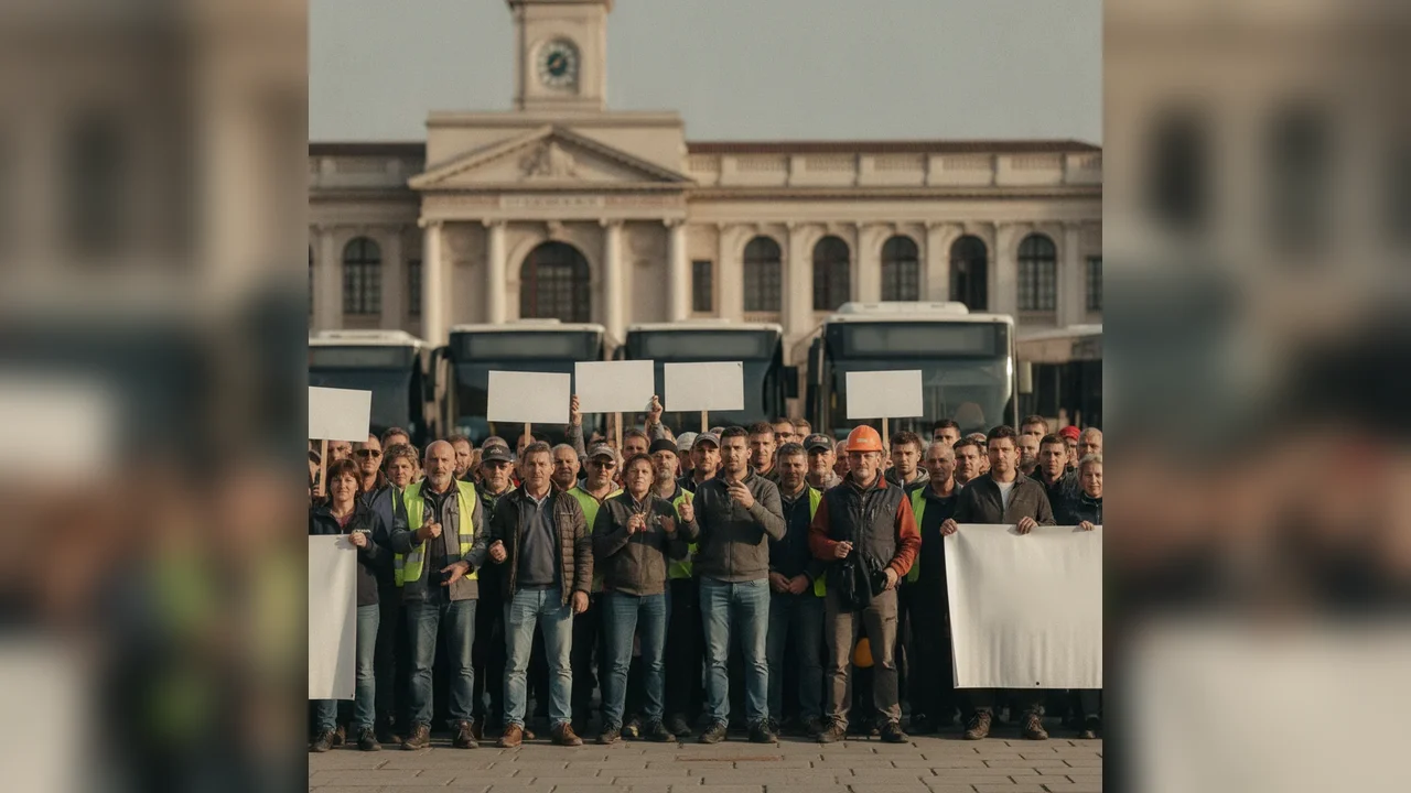 Protest STP Alba Iulia: Angajații cer salarii la Primărie