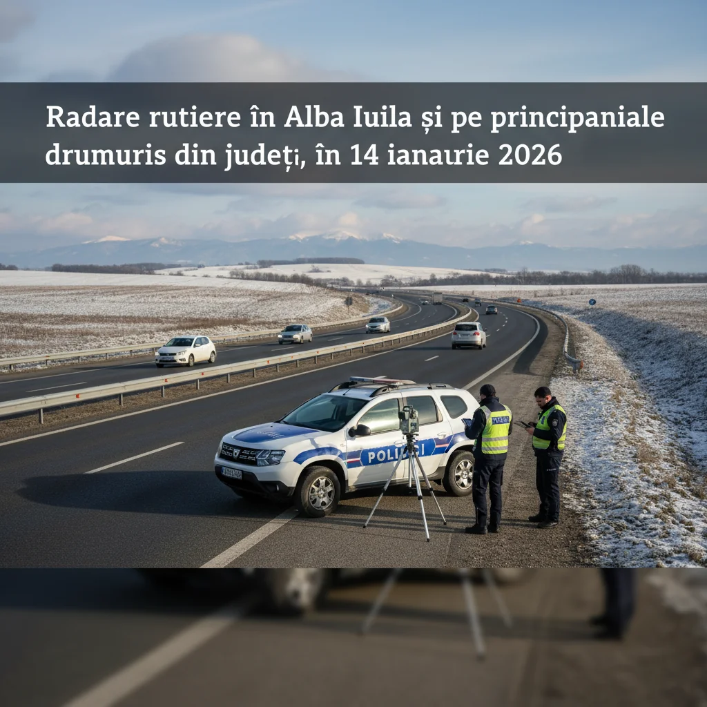 Radare rutiere anunțate la Alba Iulia și pe drumurile naționale din județ, în 14 ianuarie 2026