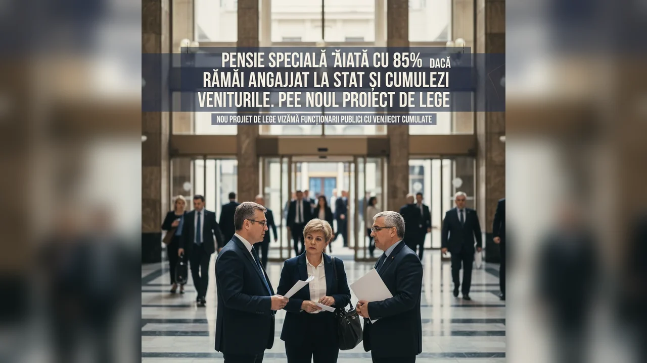 reducere cu 85% a pensiilor speciale pentru bugetarii care lucrează în continuare la stat și cumulează veniturile