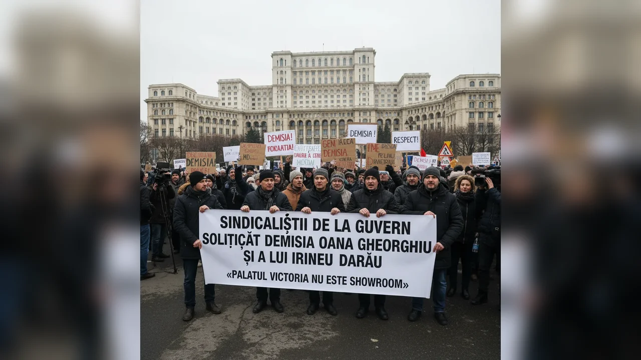 Sindicaliștii cer demisia Oanei Gheorghiu și Irineu Darău