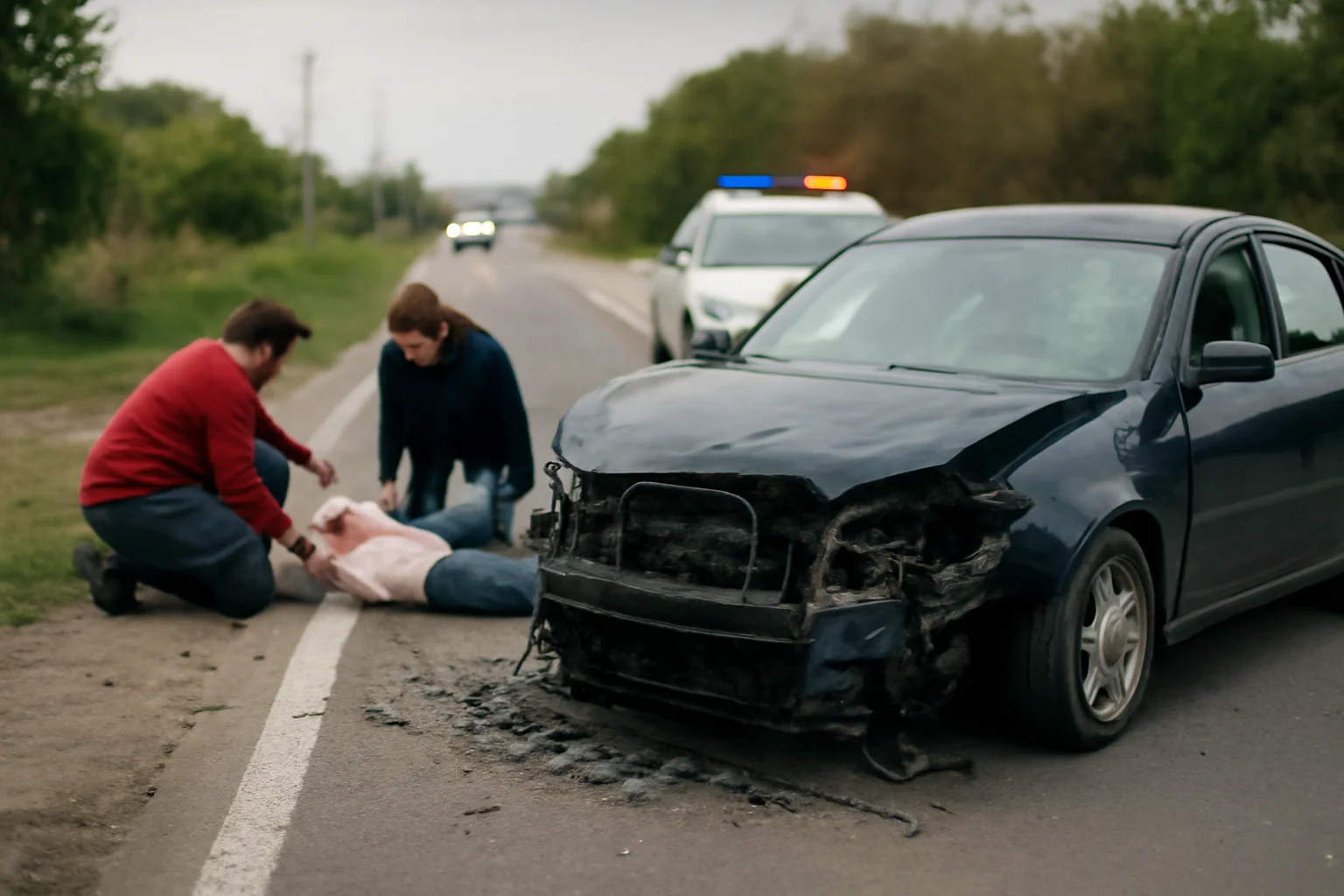 Șofer fără permis implicat într-un accident pe DN 7, la intersecția spre Cugir. Două persoane rănite, între care o femeie din Alba Iulia