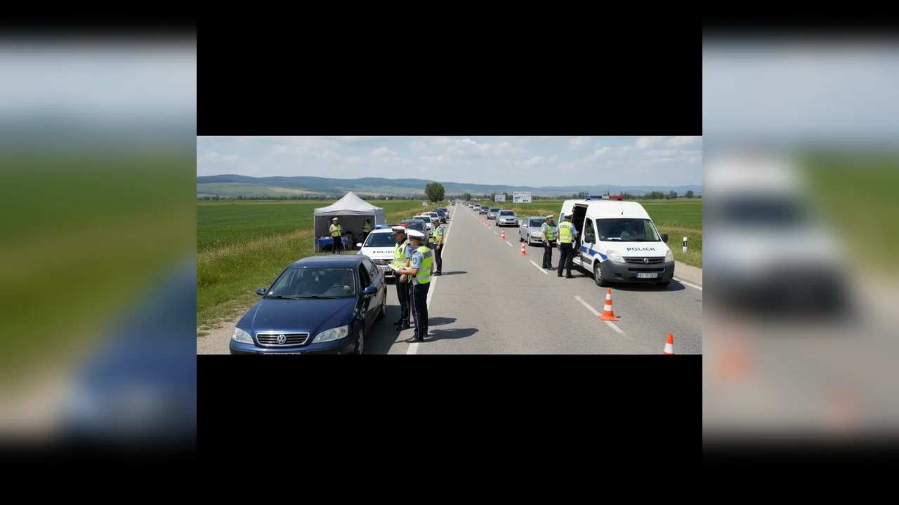șoferii sunt opriți pentru siguranța traficului