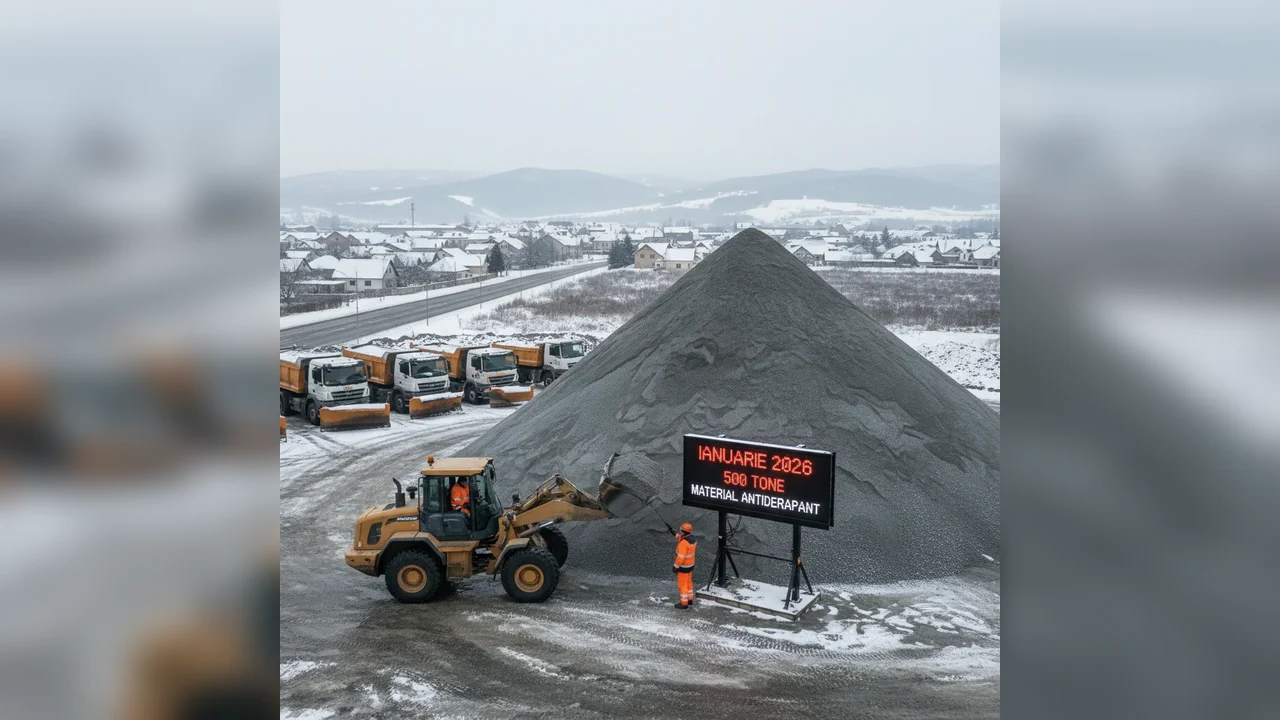 SPAP a utilizat 500 de tone de material antiderapant pentru lucrările de deszăpezire din luna ianuarie 2026