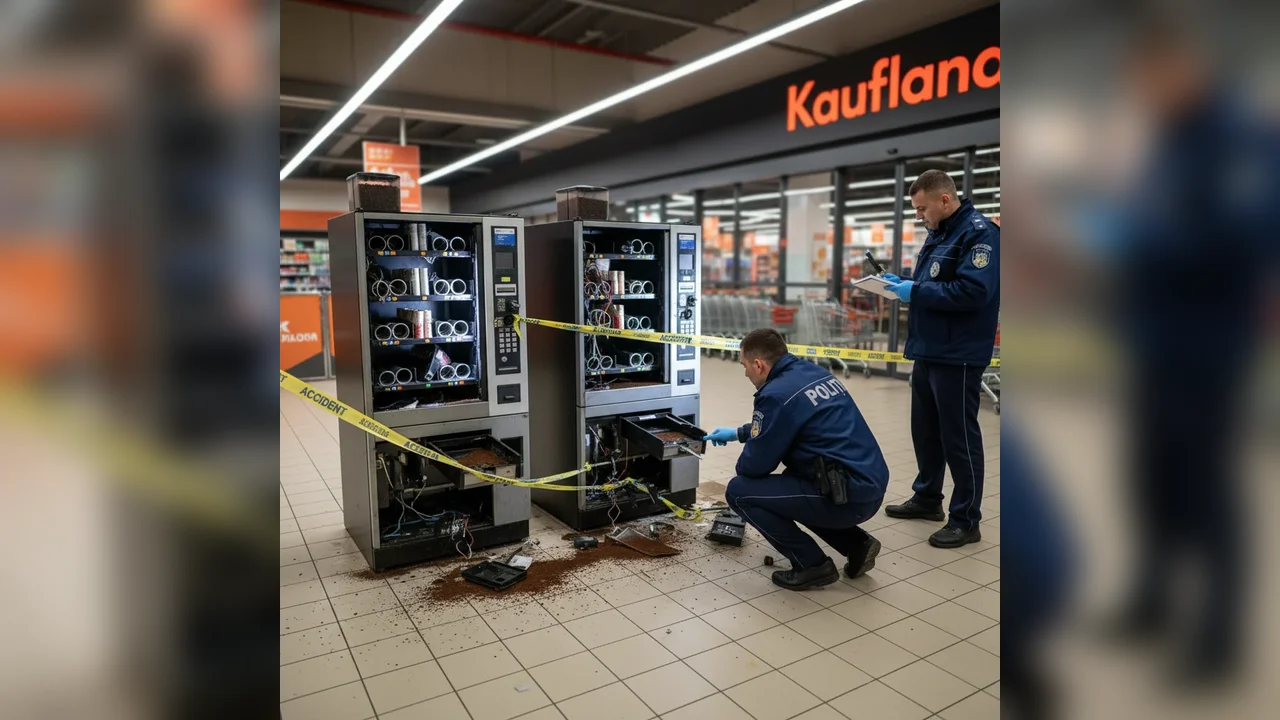 Spargere la automatele de cafea din Kaufland Alba Iulia și Sebeș – Poliția Alba investighează cazul