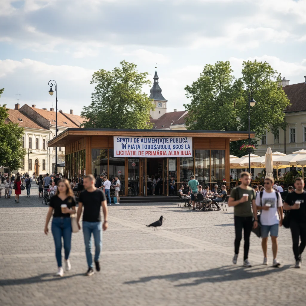 Spațiu pentru alimentație publică în Piața Toboșarului, scos la licitație de Primăria Alba Iulia