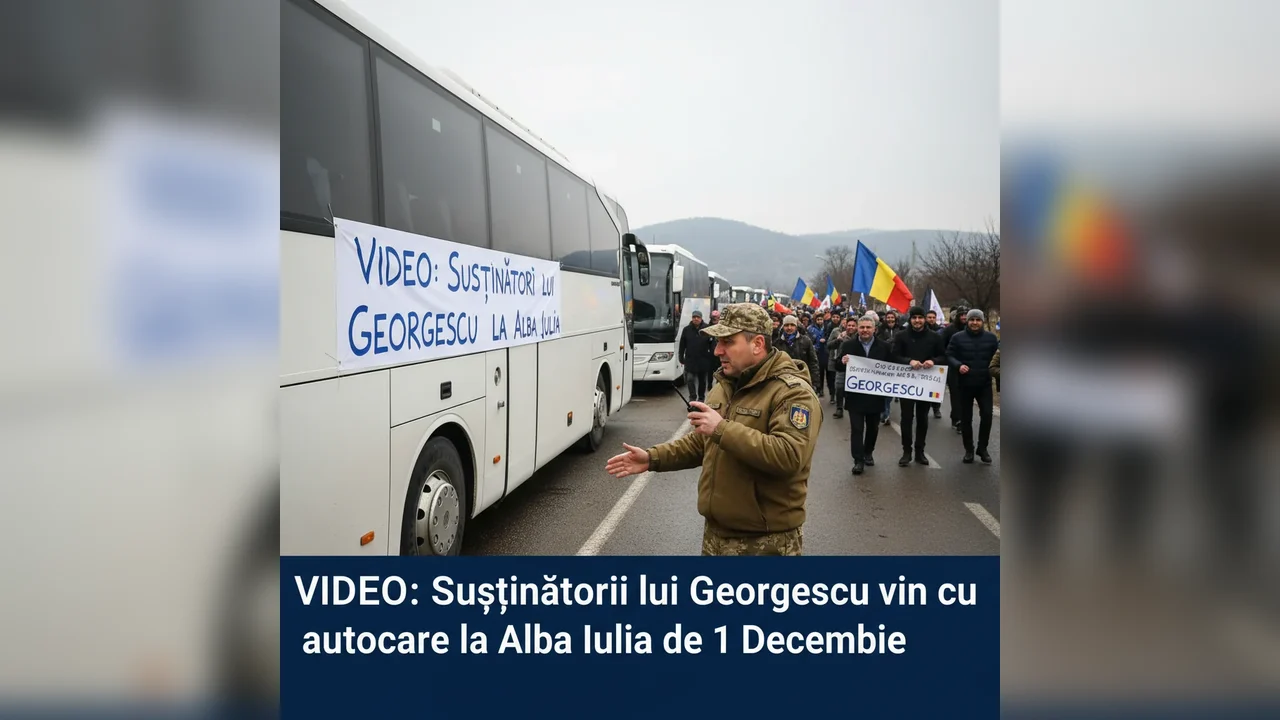 Susținătorii lui Georgescu se deplasează cu autocare la Alba Iulia de 1 Decembrie, coordonați de un fost șef SPP militar