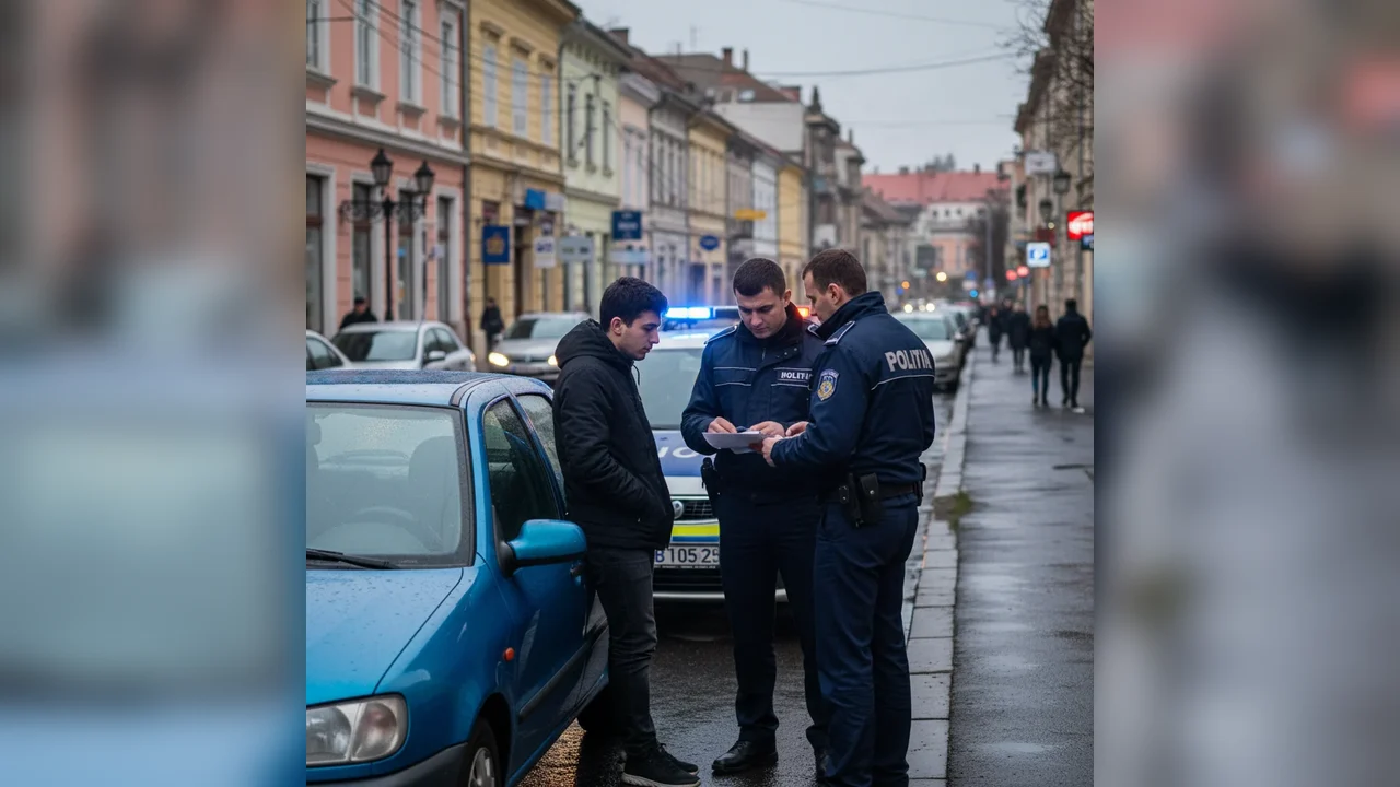 Tânăr din Alba prins de polițiști conducând fără permis pe o stradă din Deva