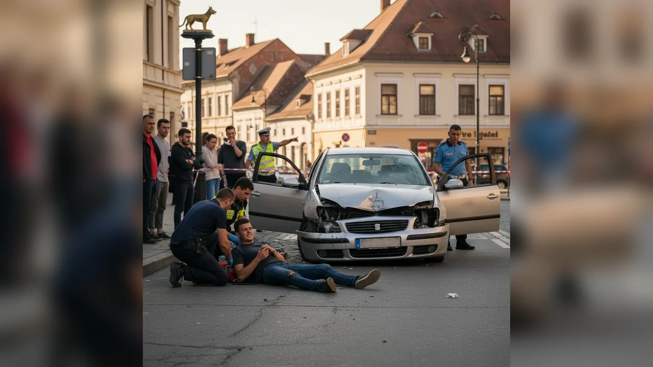 Tânăr rănit după ce a fost lovit de mașină, șoferul a fugit de la locul faptei
