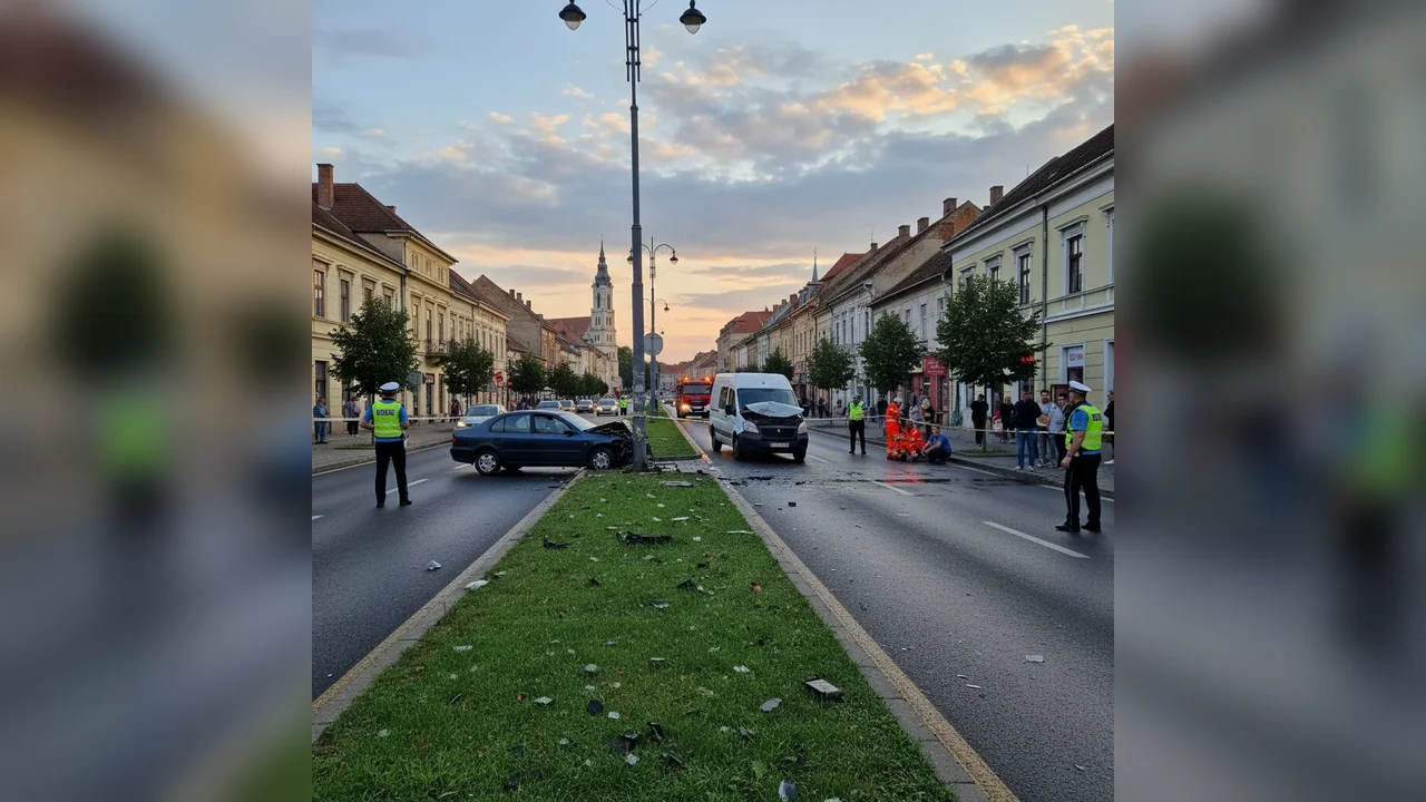 Trafic îngreunat după un accident rutier pe strada Alexandru Ioan Cuza din Alba Iulia